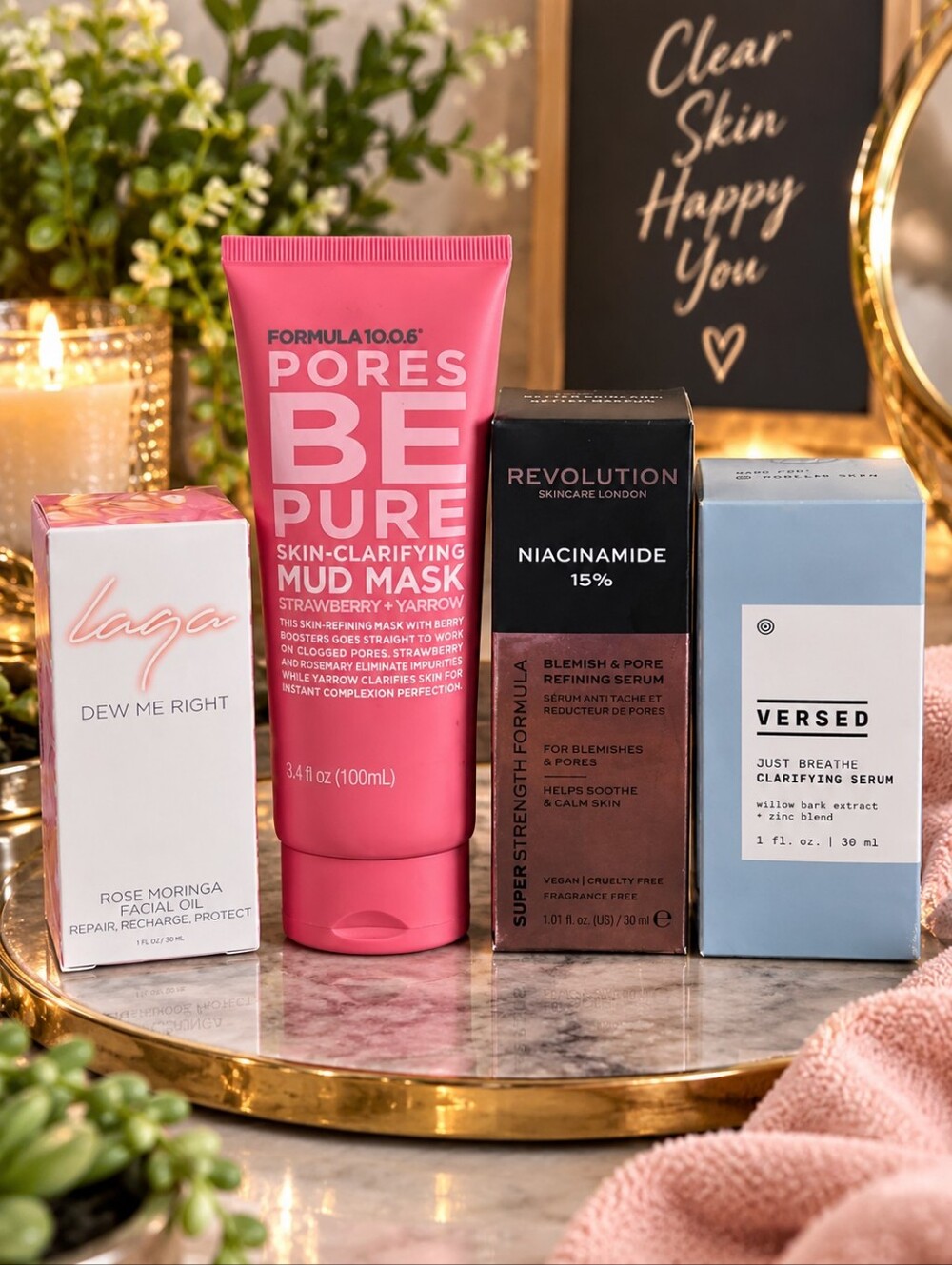 Skincare Bundle Versed Revolution Laqa Formula 10.0.6 Serum Mask Facial Oil